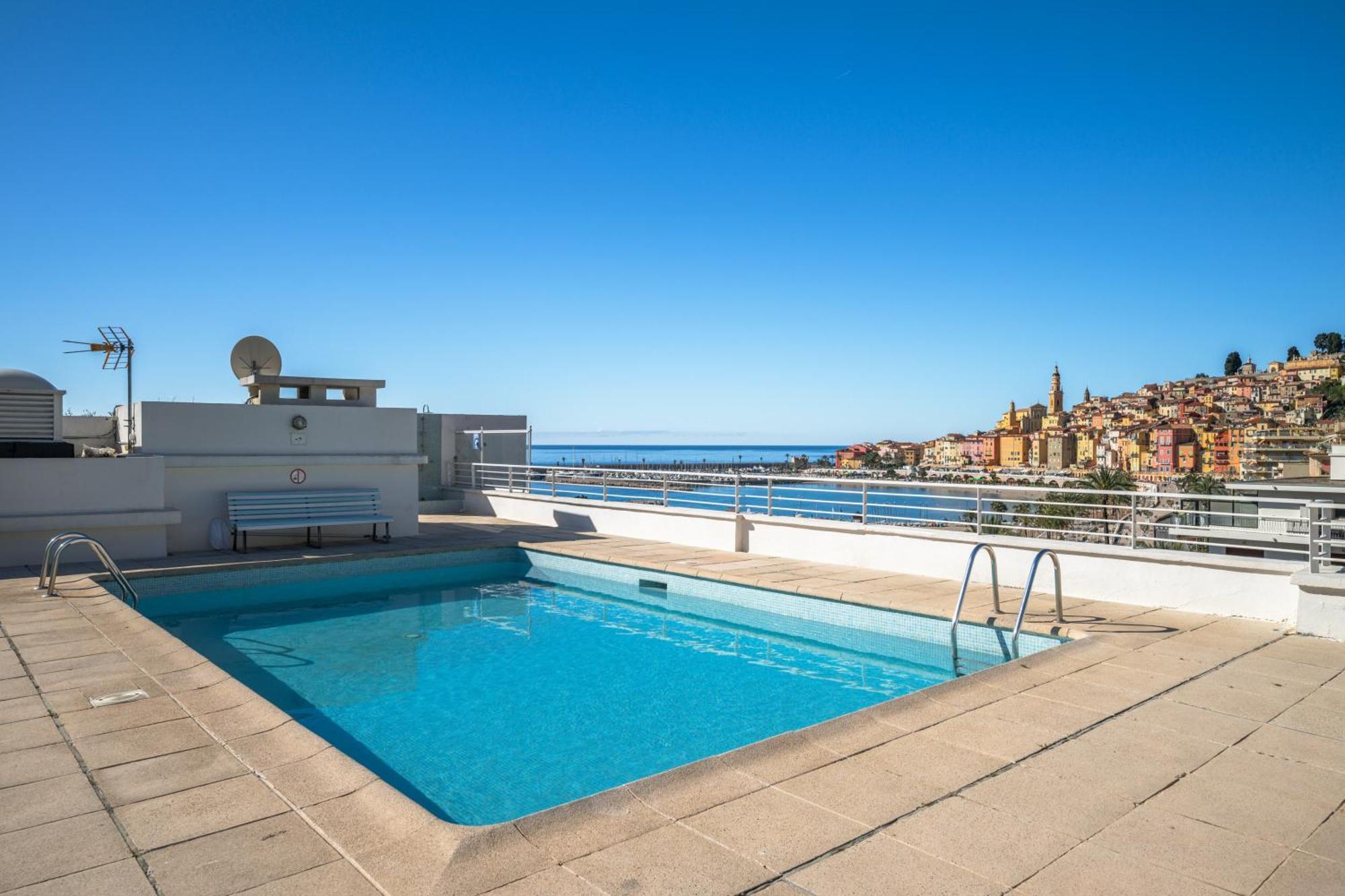 Le Rocamare - Piscine Toit Terrasse - Parking Prive - Terrasse Leilighet Menton Eksteriør bilde